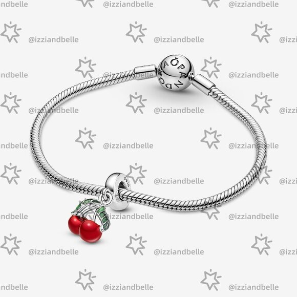 Pandora Asymmetrical Cherry Fruit Dangle Charm - Picture 4 of 6